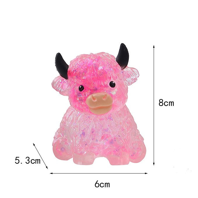 Juguete de vaca de las Highlands blandito con purpurina