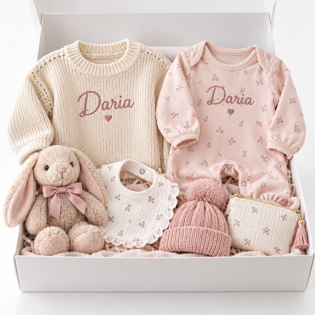 Personalized sweater and long-sleeve romper surprise box hero, no backpack