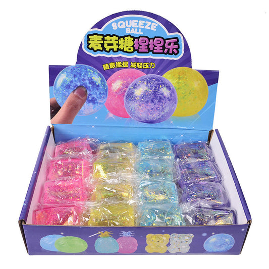 Squishy Squeeze Glitter Tofu Toy