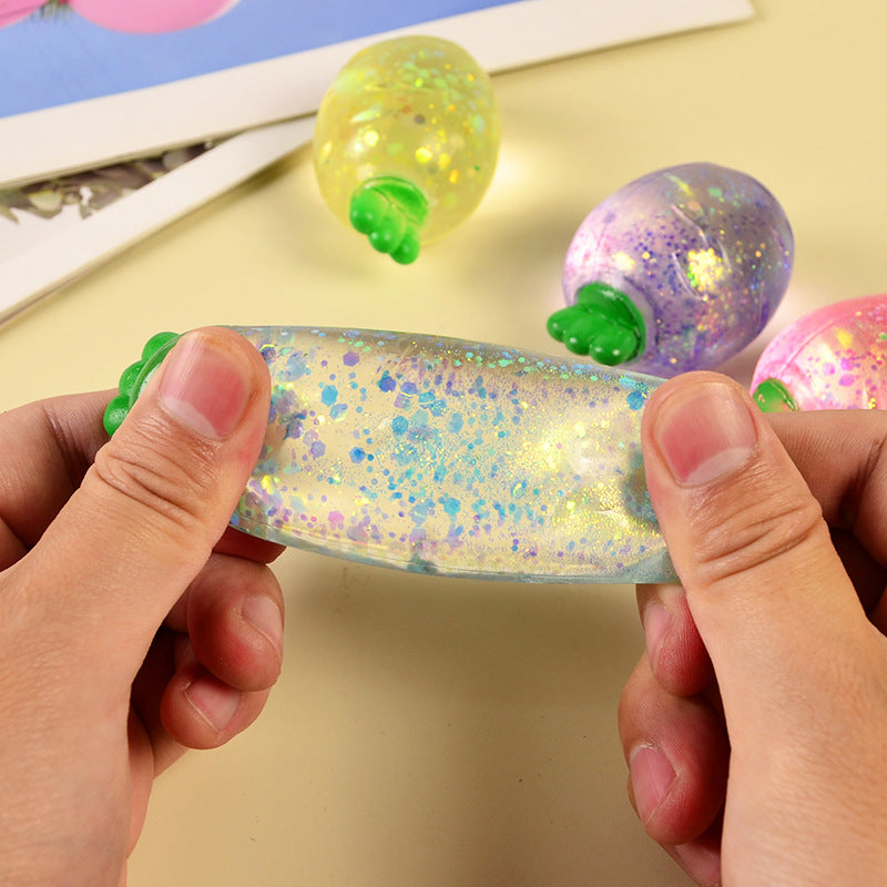 Squishy Squeeze Glitter Radish Toy