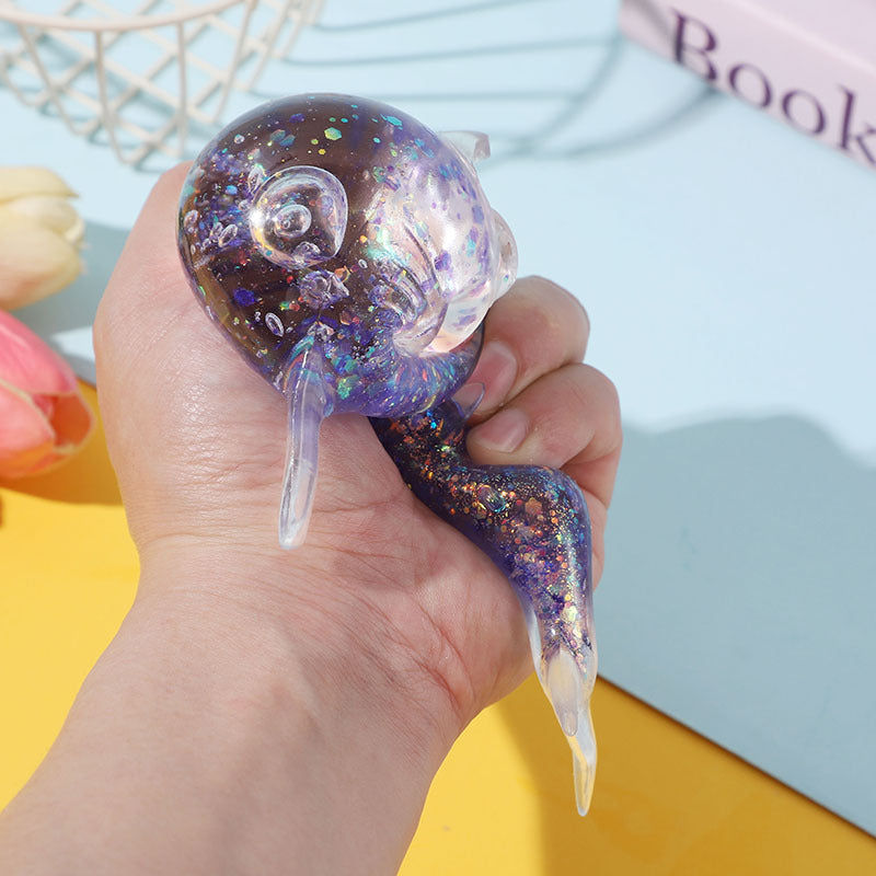 Squishy Squeeze Glitter Shark Toy