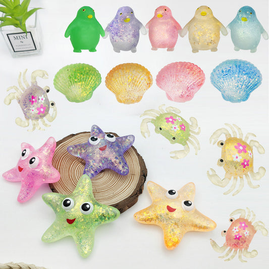Squishy Squeeze Glitter Seaside Toy