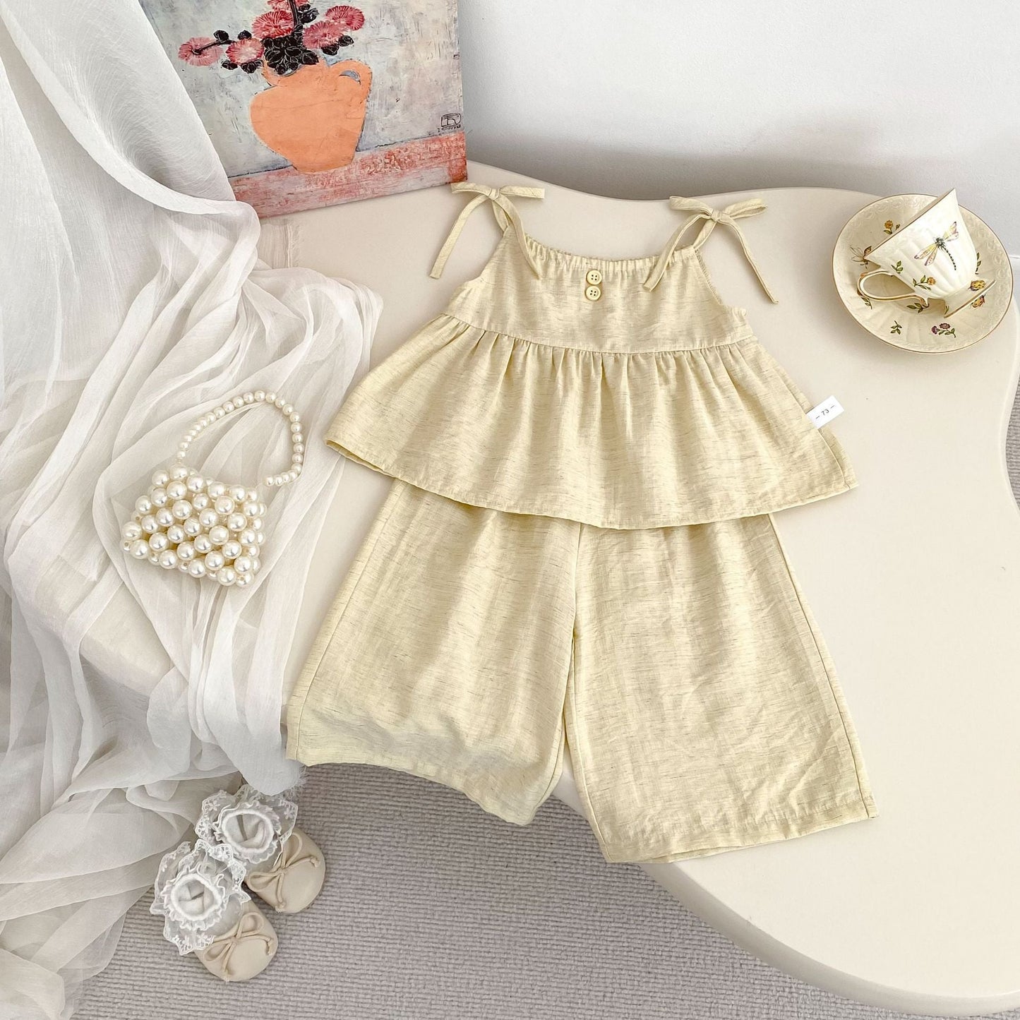Conjunto bandeau de color liso para niñas, de primavera y verano