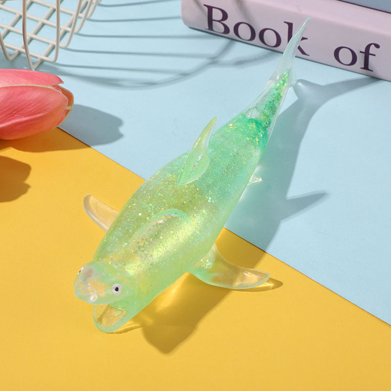 Squishy Squeeze Glitter Shark Toy