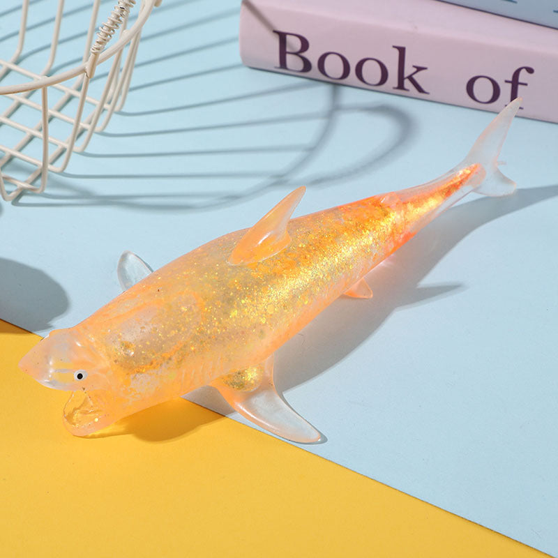 Squishy Squeeze Glitter Shark Toy