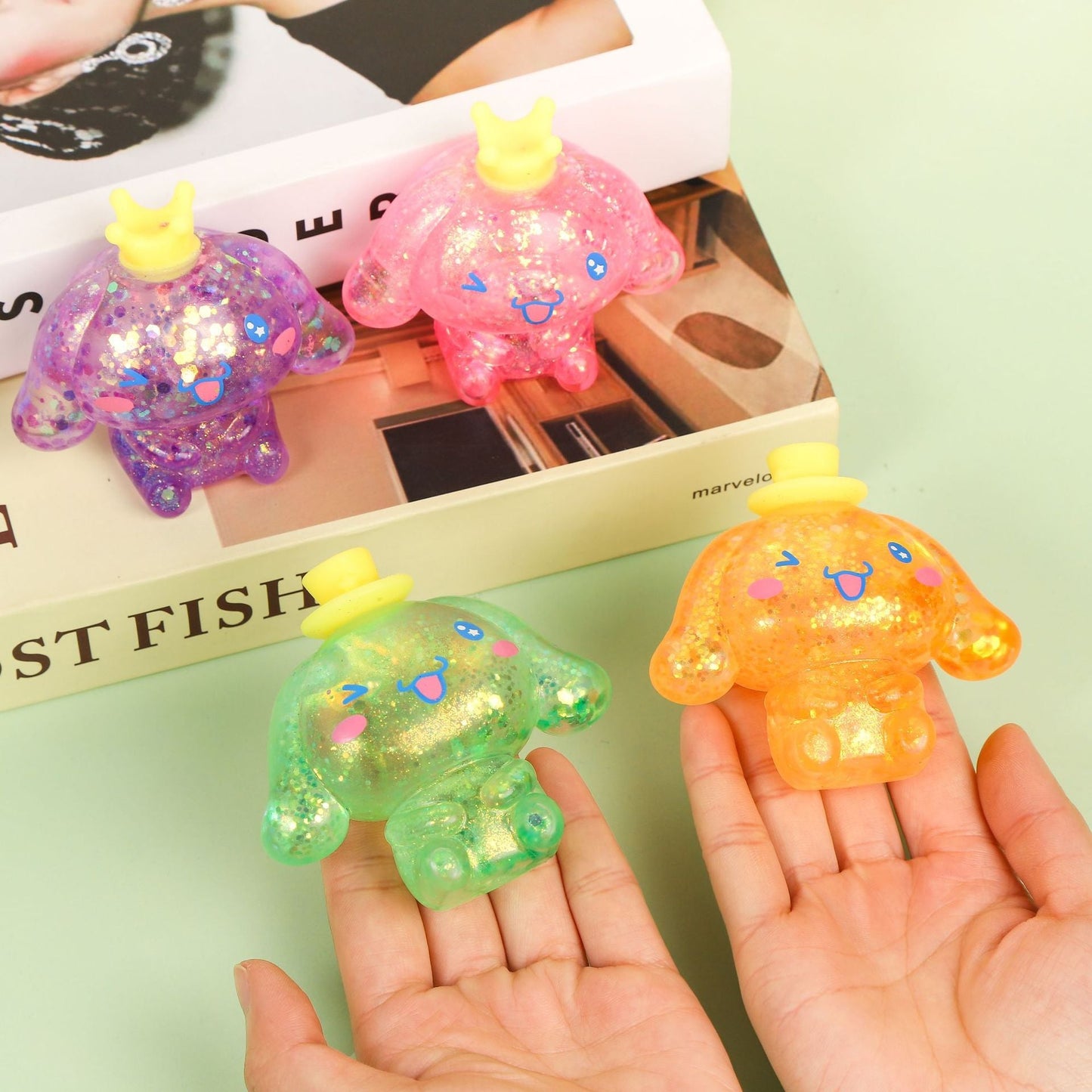 Squishy Squeeze Glitter Giocattolo Cartone Animato