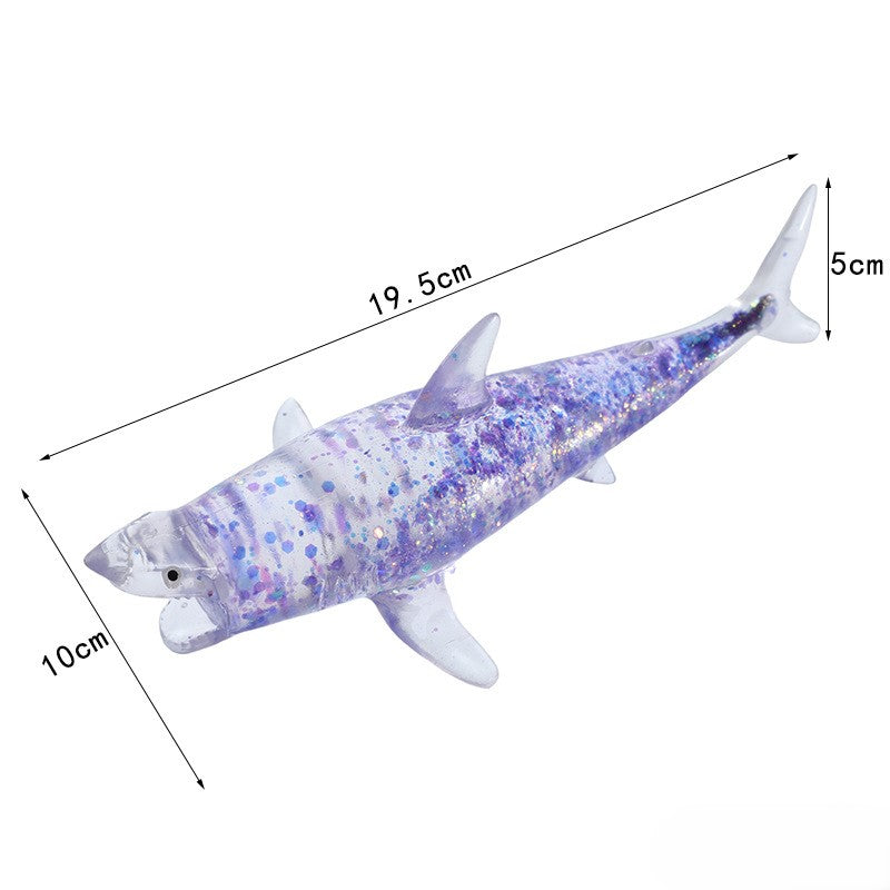 Squishy Squeeze Glitter Shark Toy