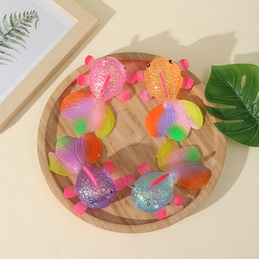 Squishy Squeeze Glitter Goldfish Toy