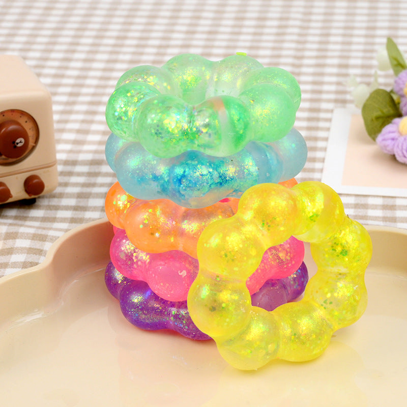 Squishy Squeeze Glitter Donut Toy