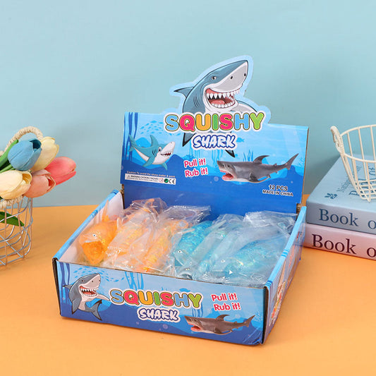 Squishy Squeeze Glitter Shark Toy