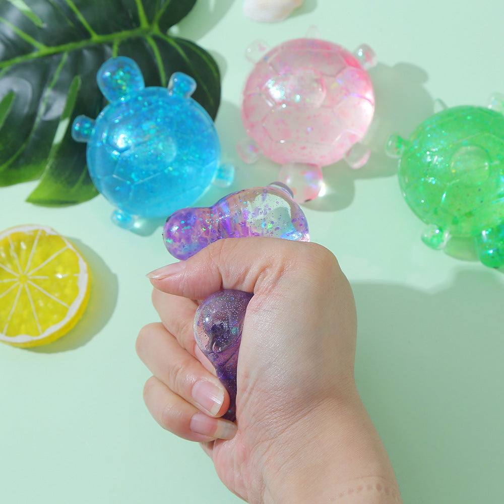 Squishy Squeeze Glitter Turtle Toy