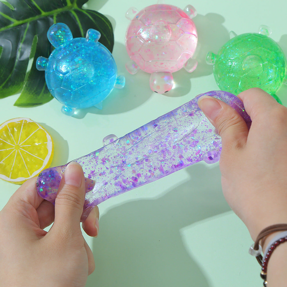 Squishy Squeeze Glitter Turtle Toy