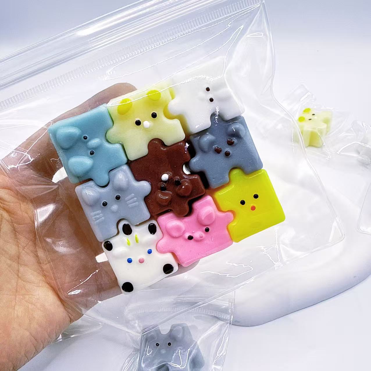 Squishy Squeeze Cartoon Building Blocks Toy