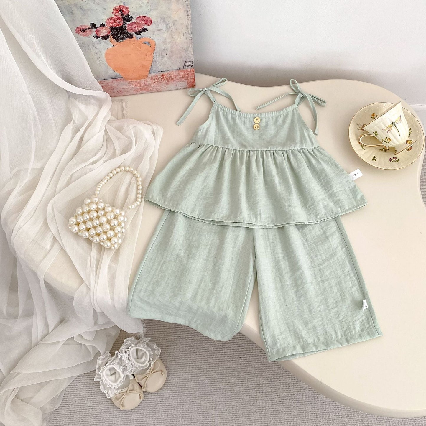 Conjunto bandeau de color liso para niñas, de primavera y verano