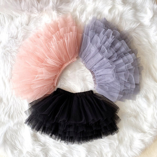 Girls Spring&Summer Multicolor Tulle Skirt