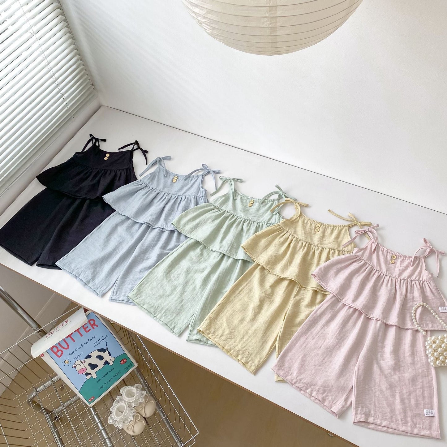 Conjunto bandeau de color liso para niñas, de primavera y verano