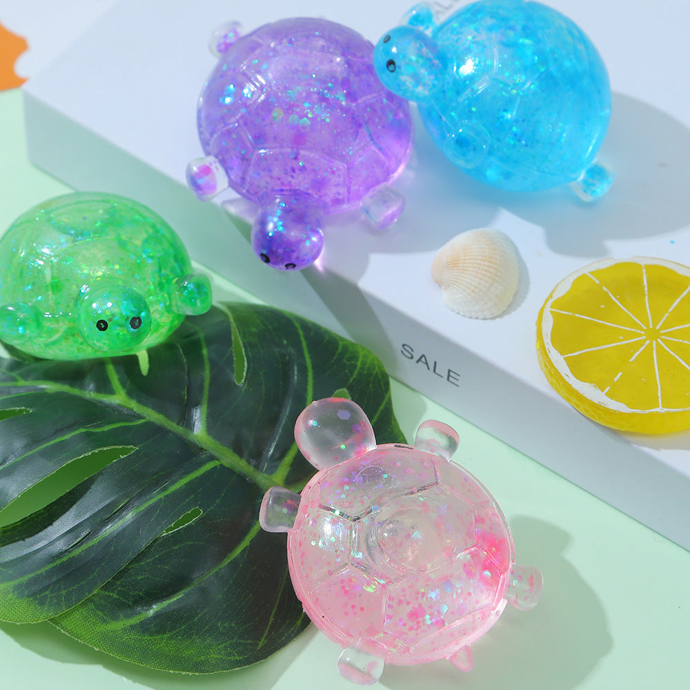 Squishy Squeeze Glitter Turtle Toy