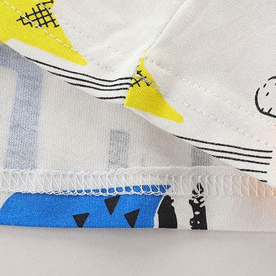 ©Conjunto de pantalones cortos de algodón con estampado de dinosaurios para niños de primavera y verano
