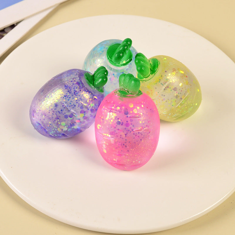 Squishy Squeeze Glitter Radish Toy