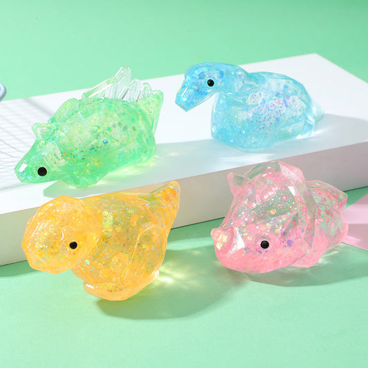 Squishy Squeeze Glitter Dino Toy