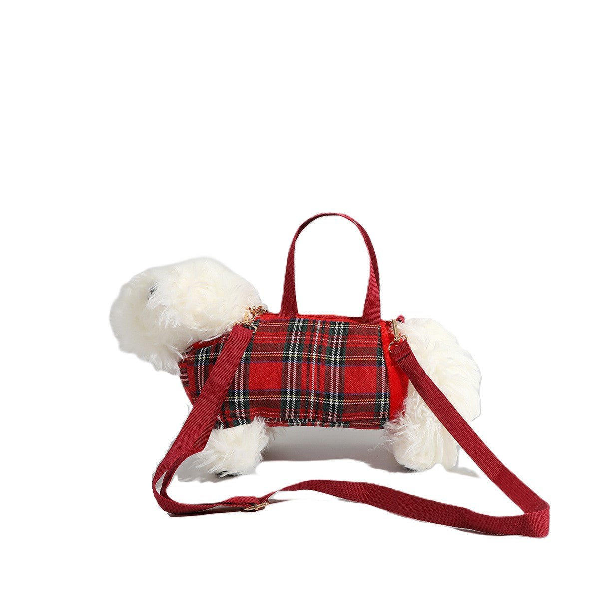 （Pedido anticipado）Bolso bandolera de peluche de cachorro de Navidad