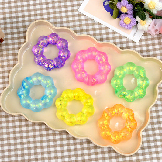 Squishy Squeeze Glitter Donut Toy
