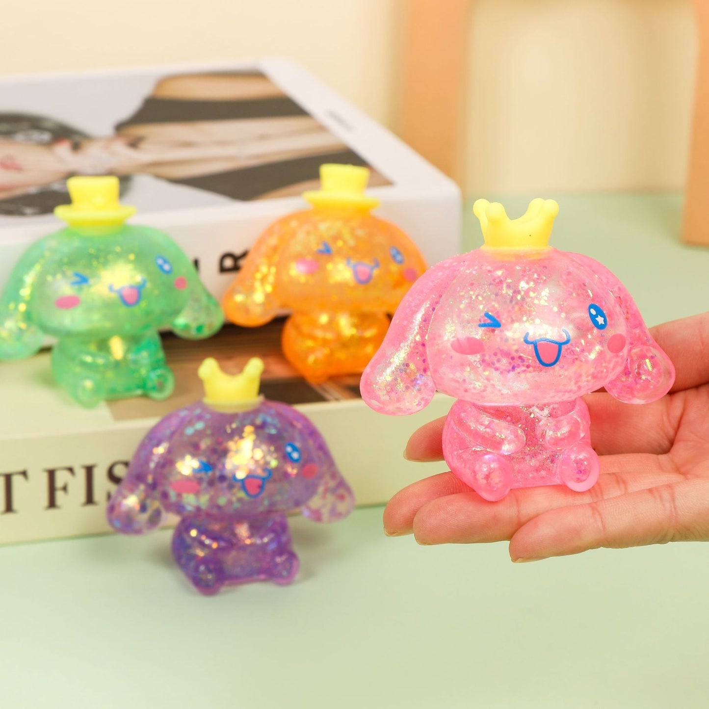 Squishy Squeeze Glitter Giocattolo Cartone Animato