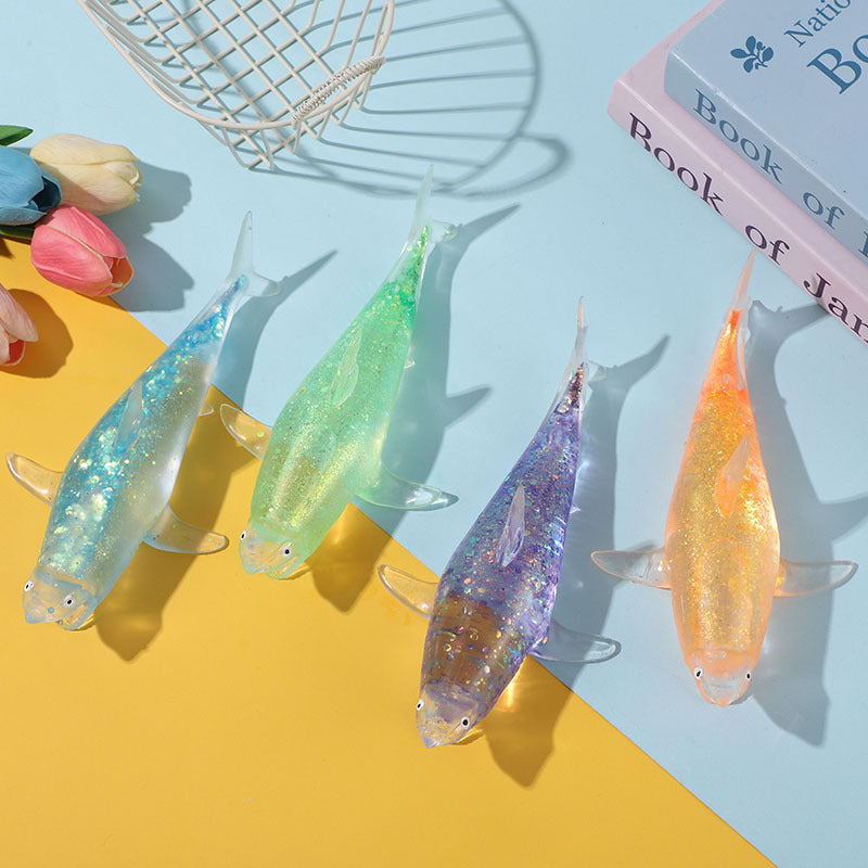 Squishy Squeeze Glitter Shark Toy