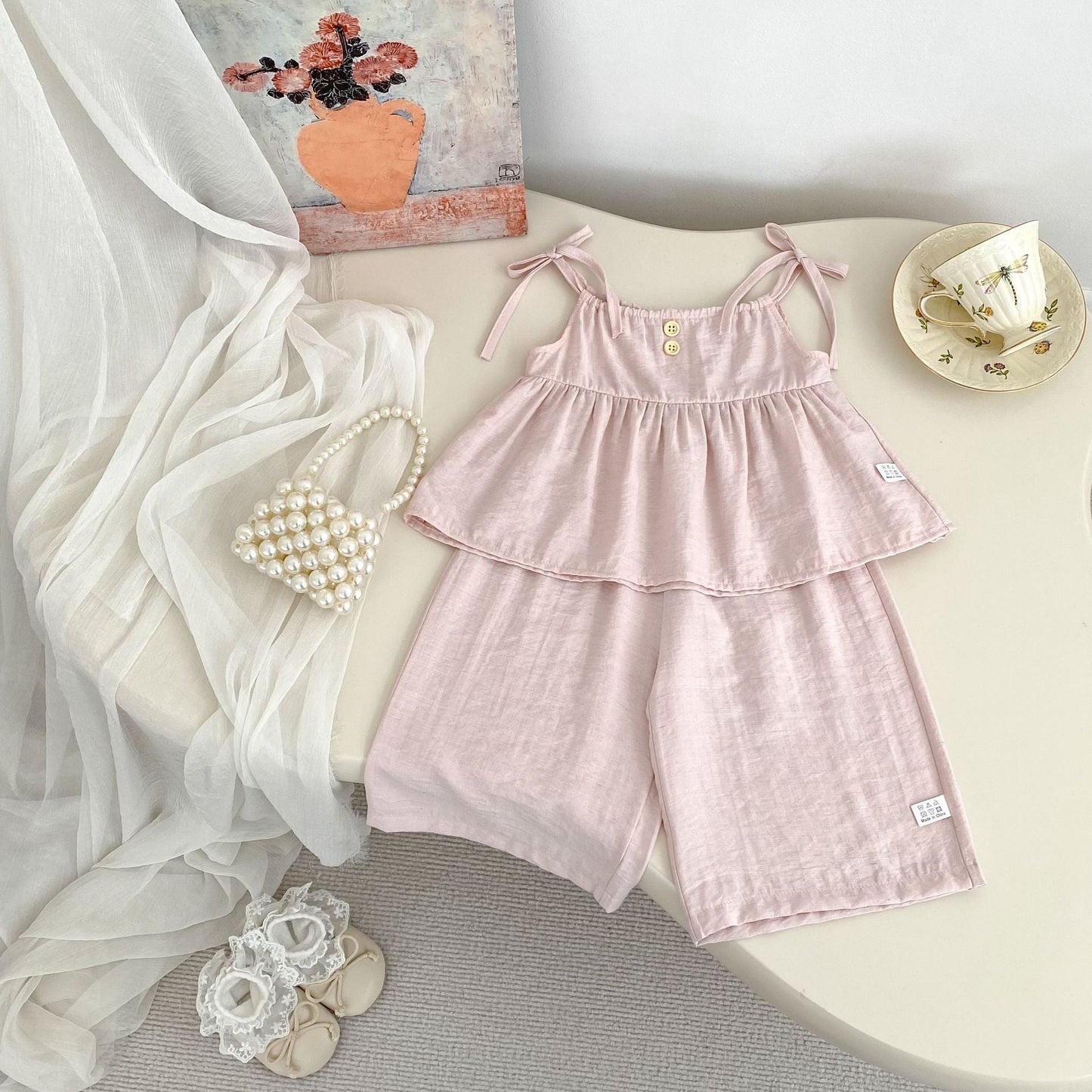Conjunto bandeau de color liso para niñas, de primavera y verano