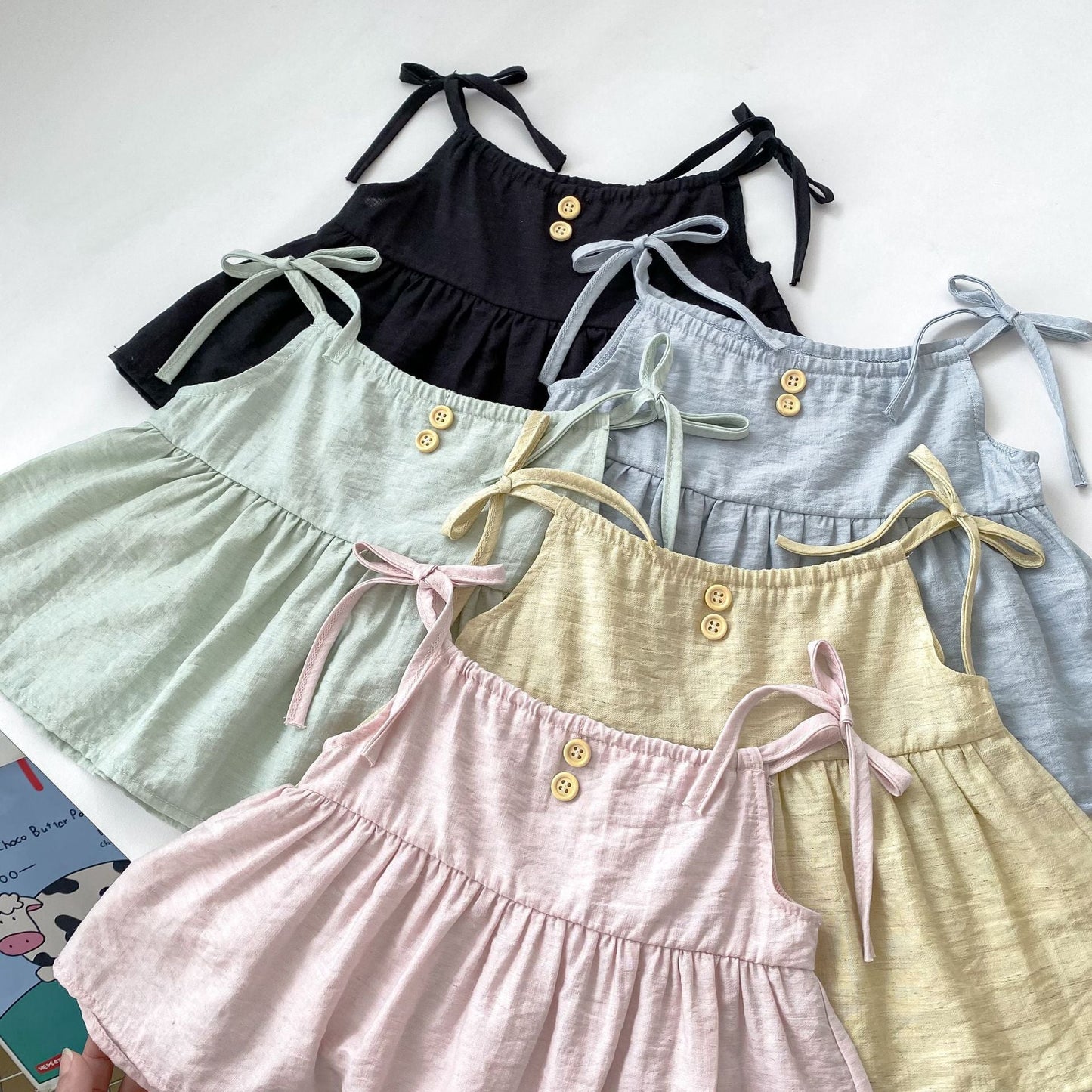 Conjunto bandeau de color liso para niñas, de primavera y verano