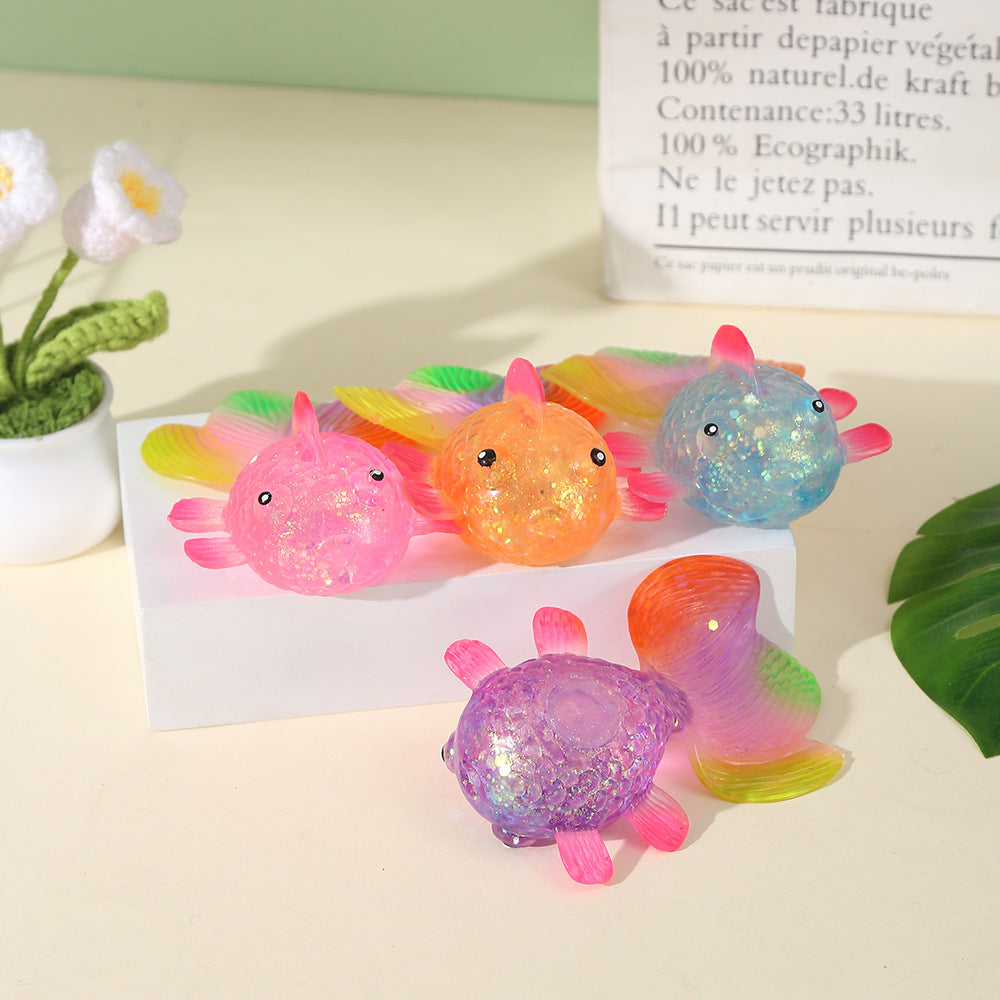 Giocattolo Squishy Squeeze Pesce Rosso Glitterato