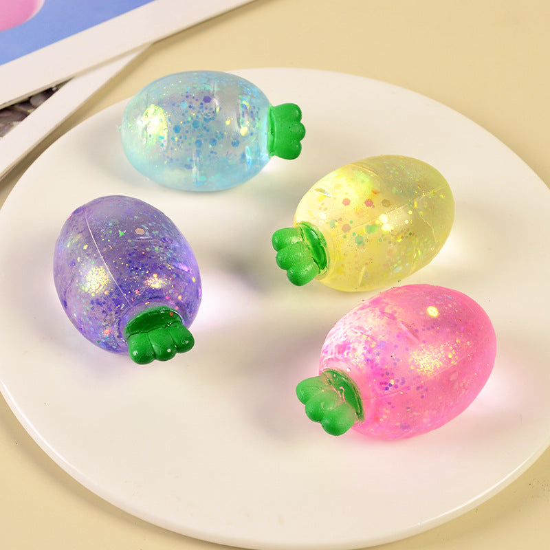 Squishy Squeeze Glitter Radish Toy