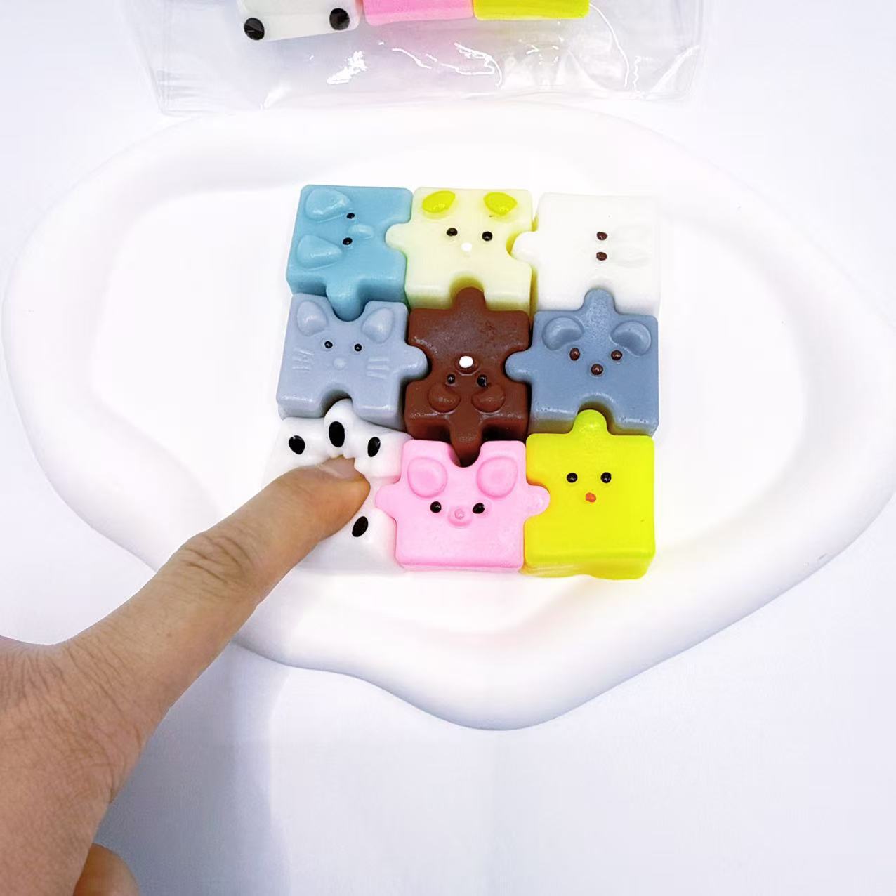 Squishy Squeeze Cartoon Building Blocks Toy