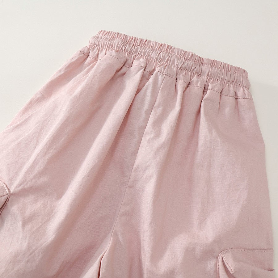 Girls Spring Multicolored Pocket Cargo Pants