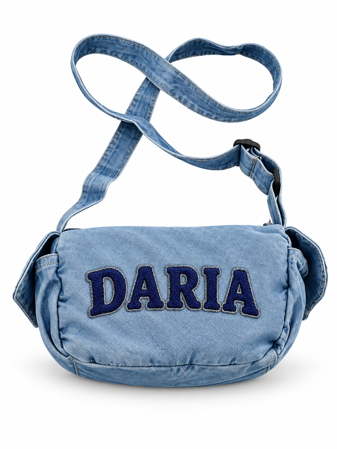 Crossbody bag with embroidered Daria name